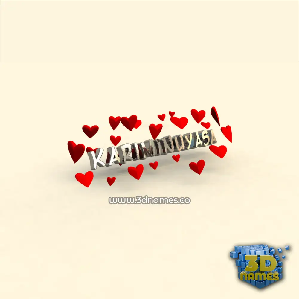 kariminuyasa in In Love style - 3D name wallpaper