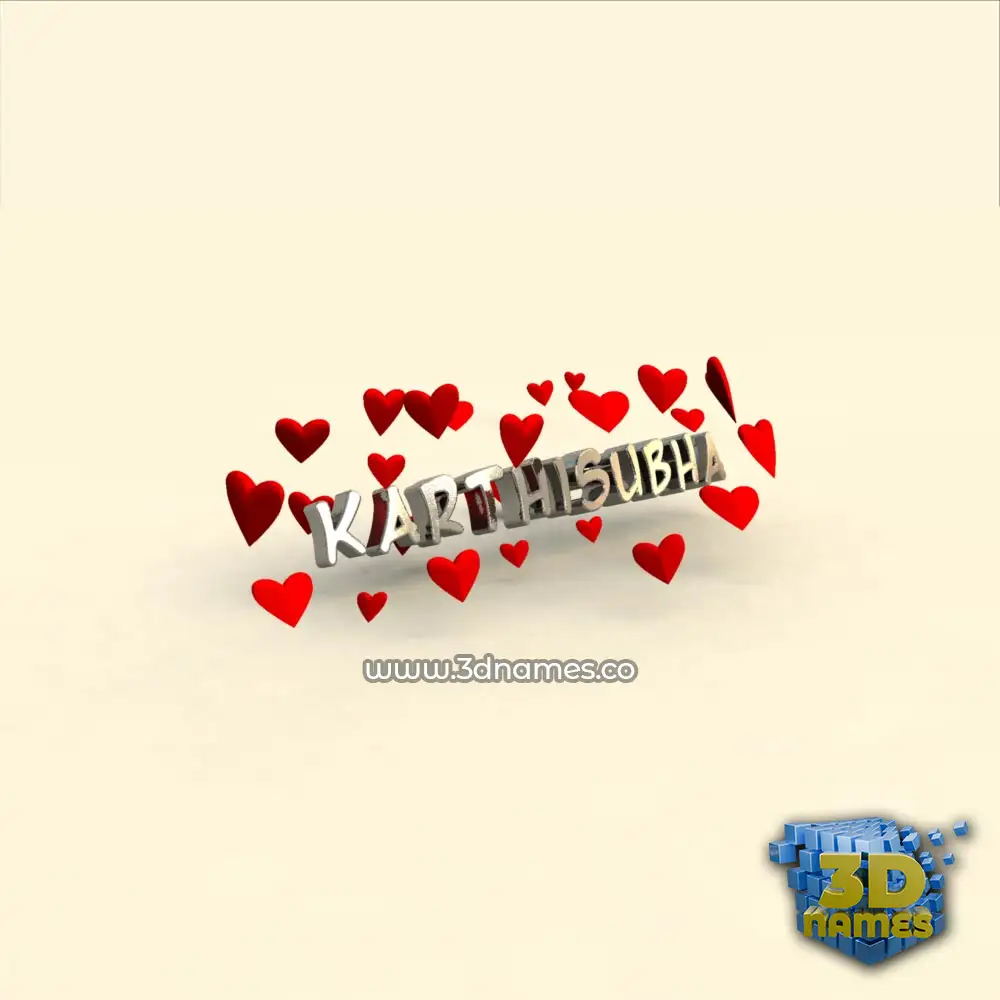 karthisubha in In Love style - 3D name wallpaper