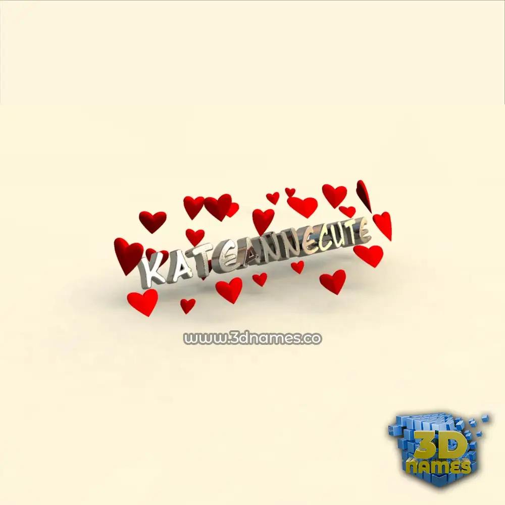 kateannecute in In Love style - 3D name wallpaper