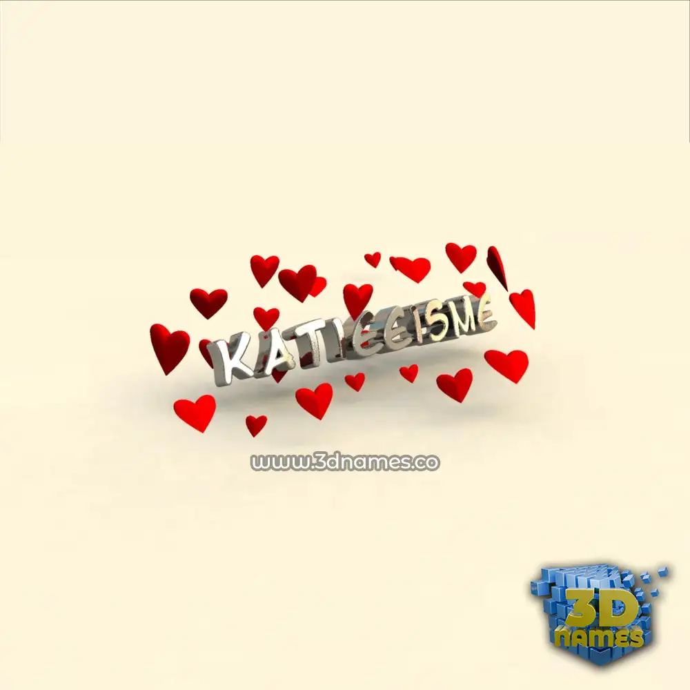 katieeisme in In Love style - 3D name wallpaper