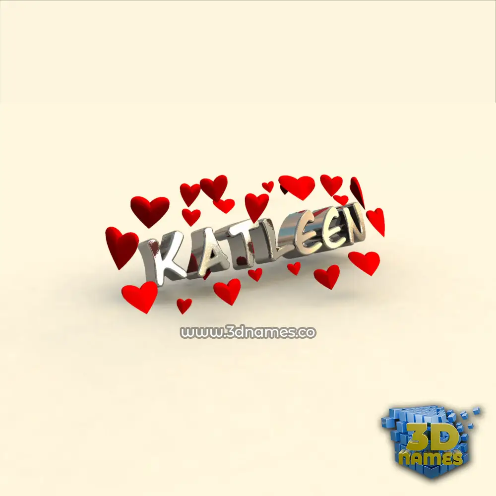 katleen in In Love style - 3D name wallpaper
