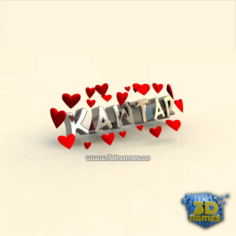 kawtar in In Love style - 3D name wallpaper