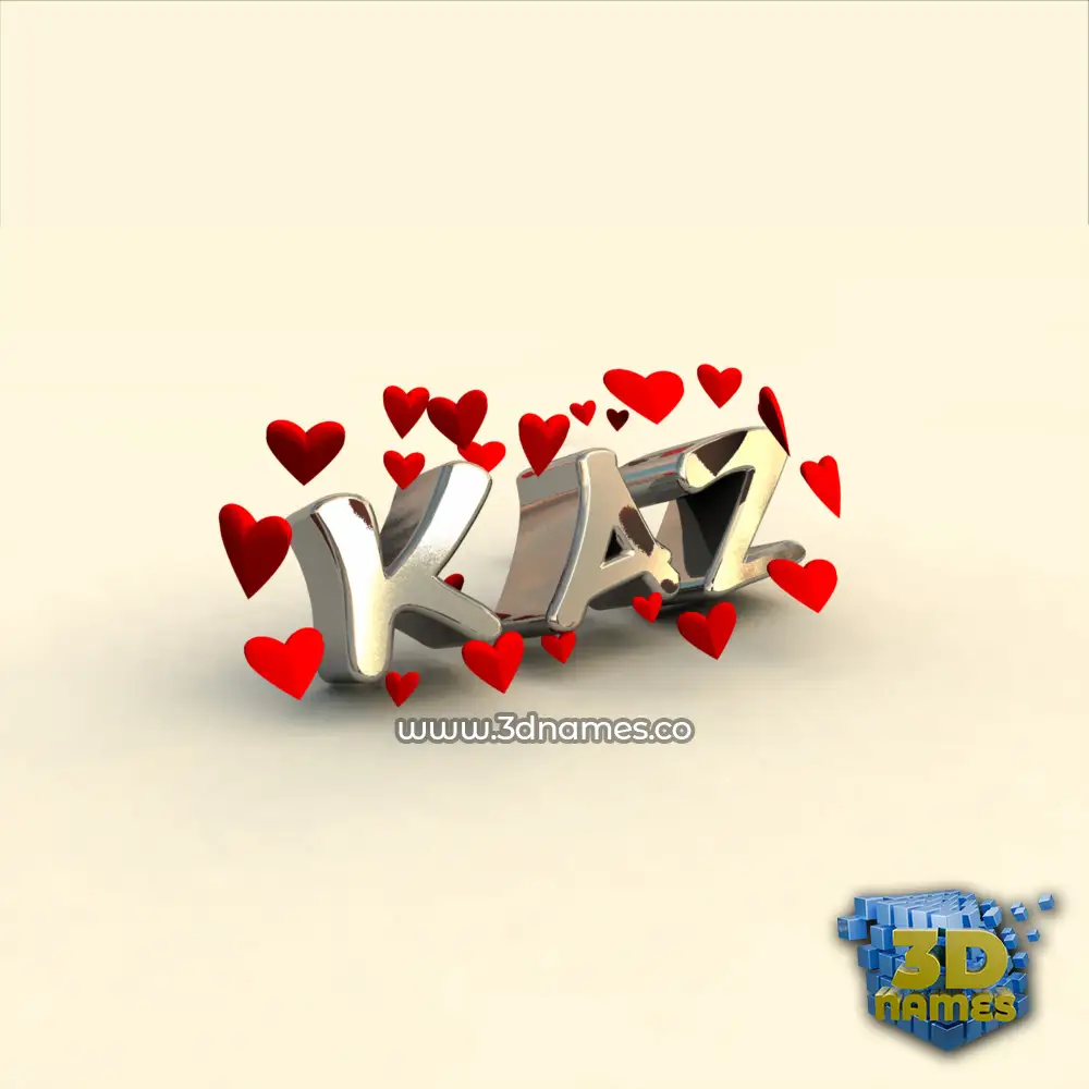 kaz in In Love style - 3D name wallpaper