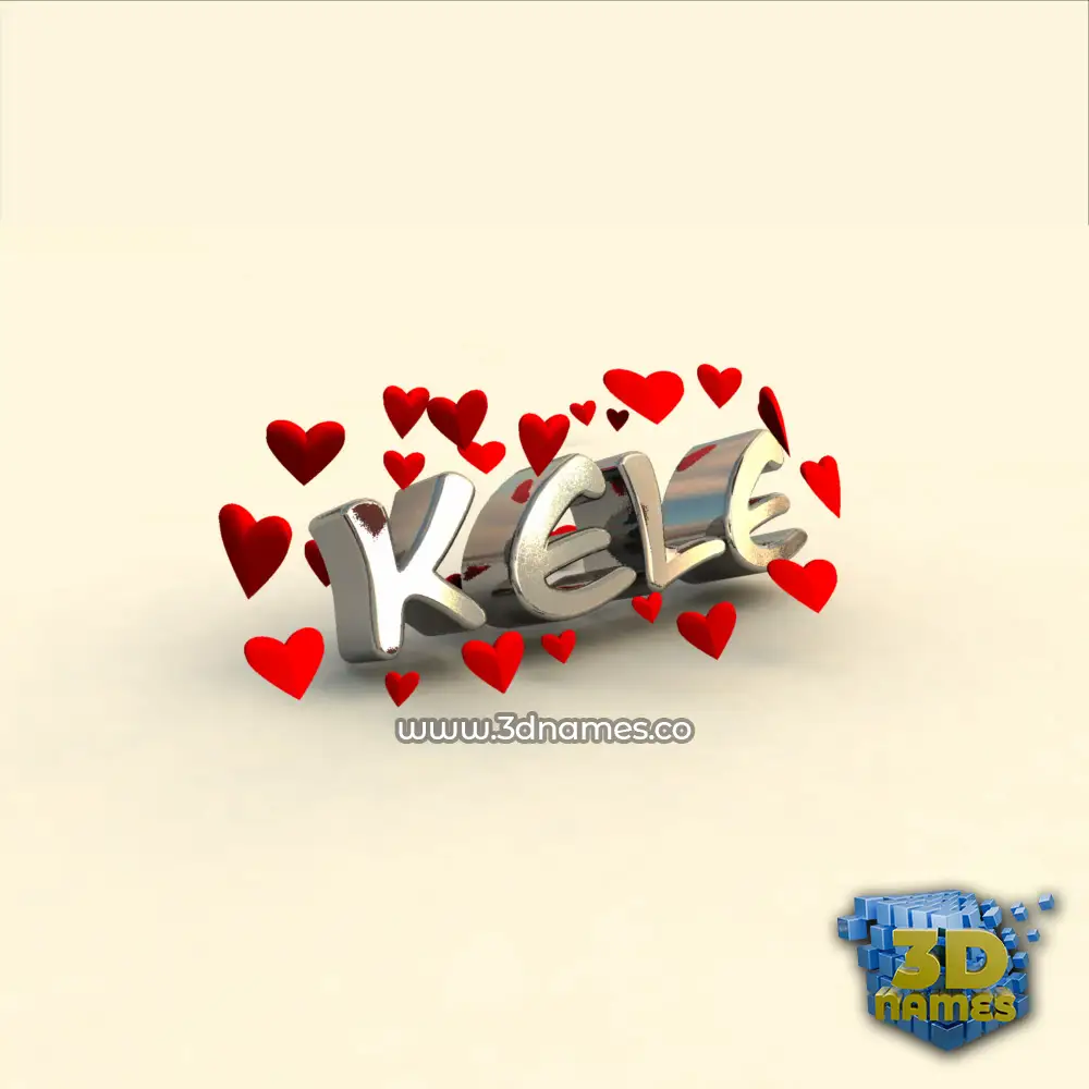kele in In Love style - 3D name wallpaper