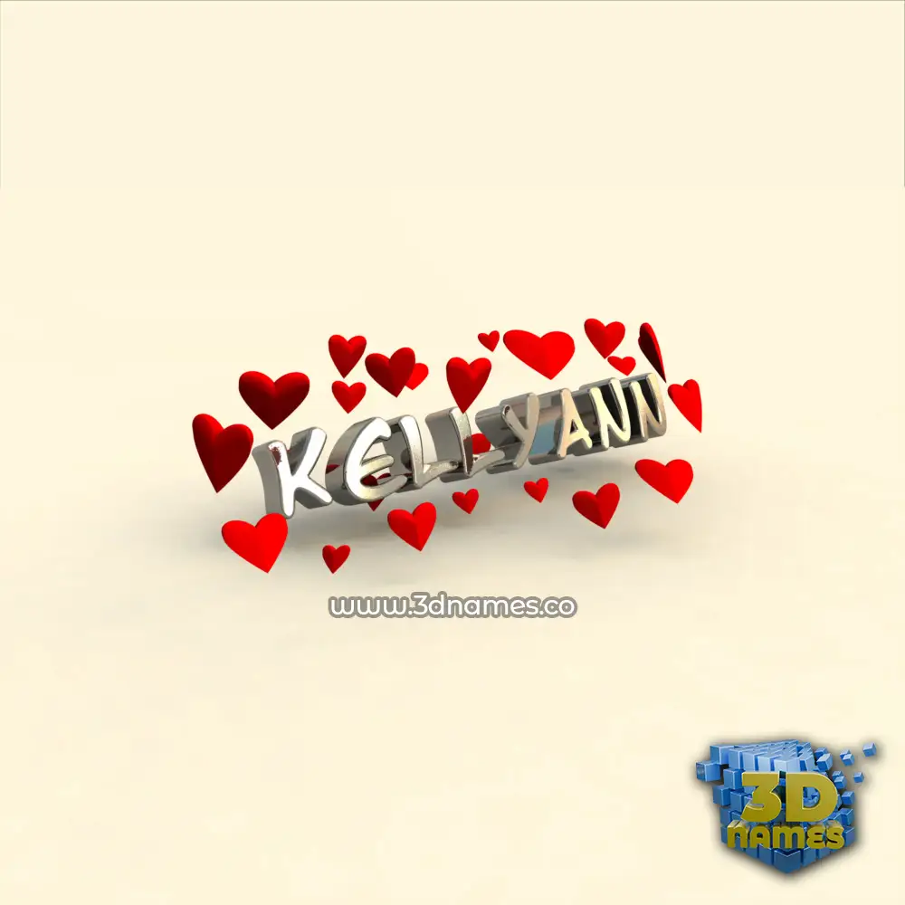 kellyann in In Love style - 3D name wallpaper