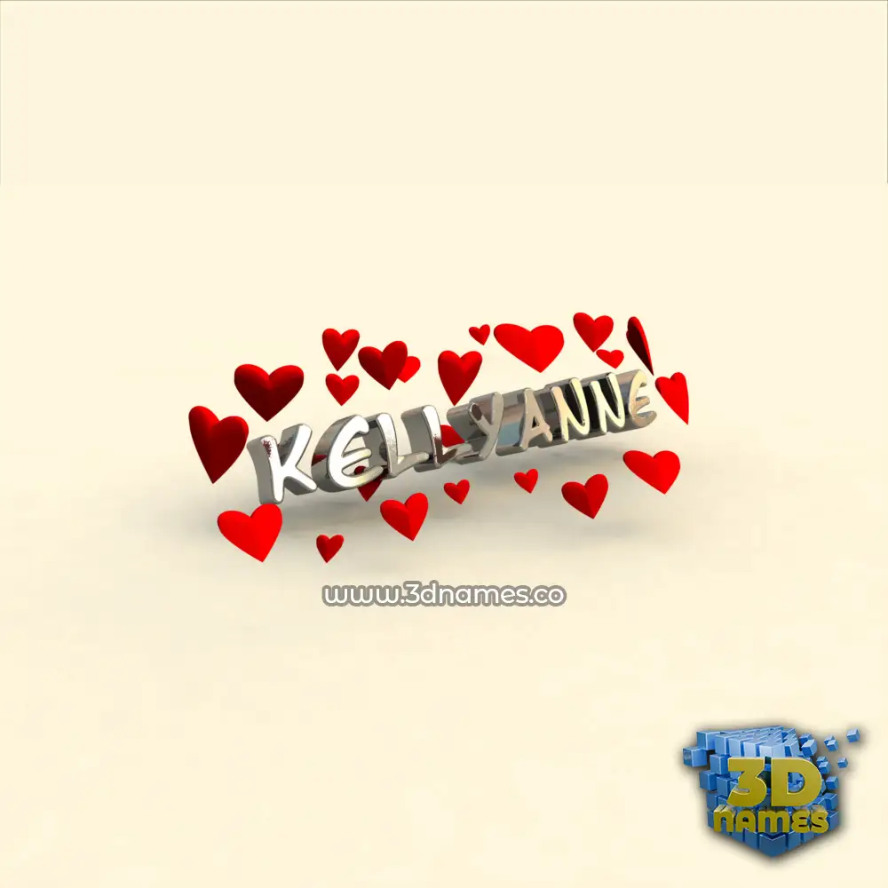 kellyanne in In Love style - 3D name wallpaper