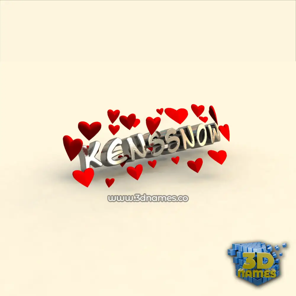 kenssnow in In Love style - 3D name wallpaper