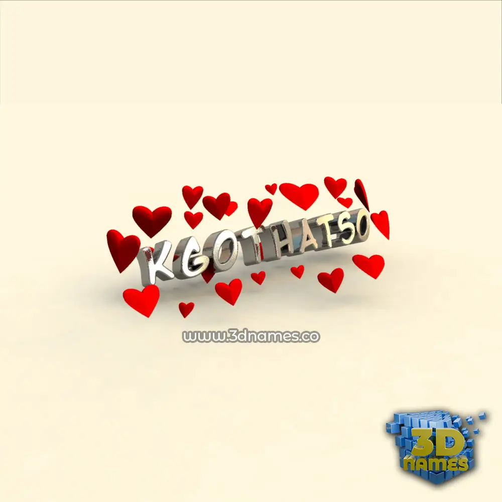 kgothatso in In Love style - 3D name wallpaper