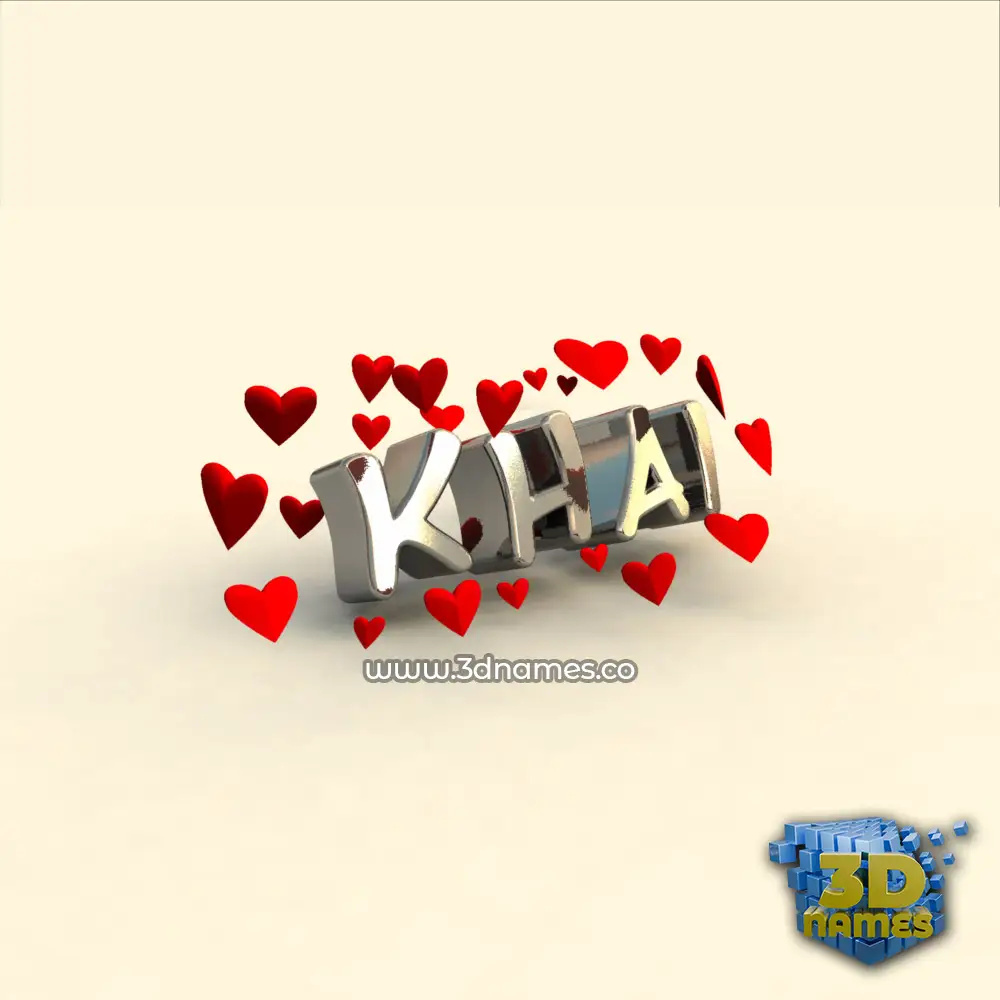 khai in In Love style - 3D name wallpaper