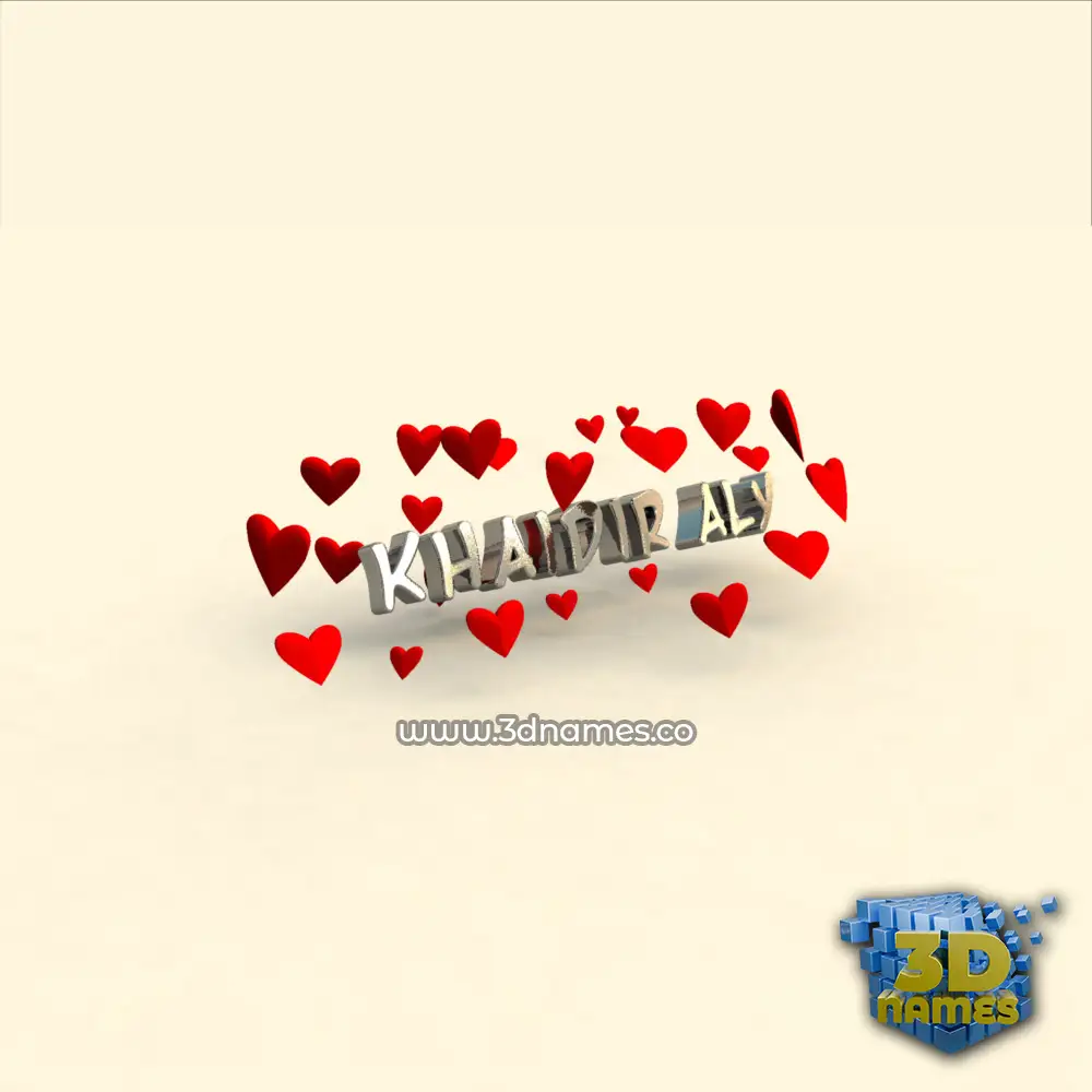 khaidir aly in In Love style - 3D name wallpaper