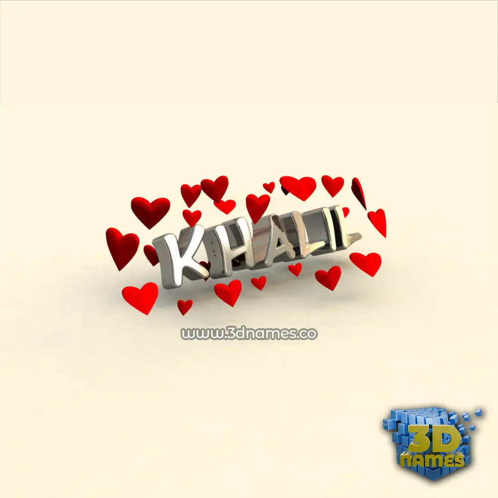 khalil in In Love style - 3D name wallpaper