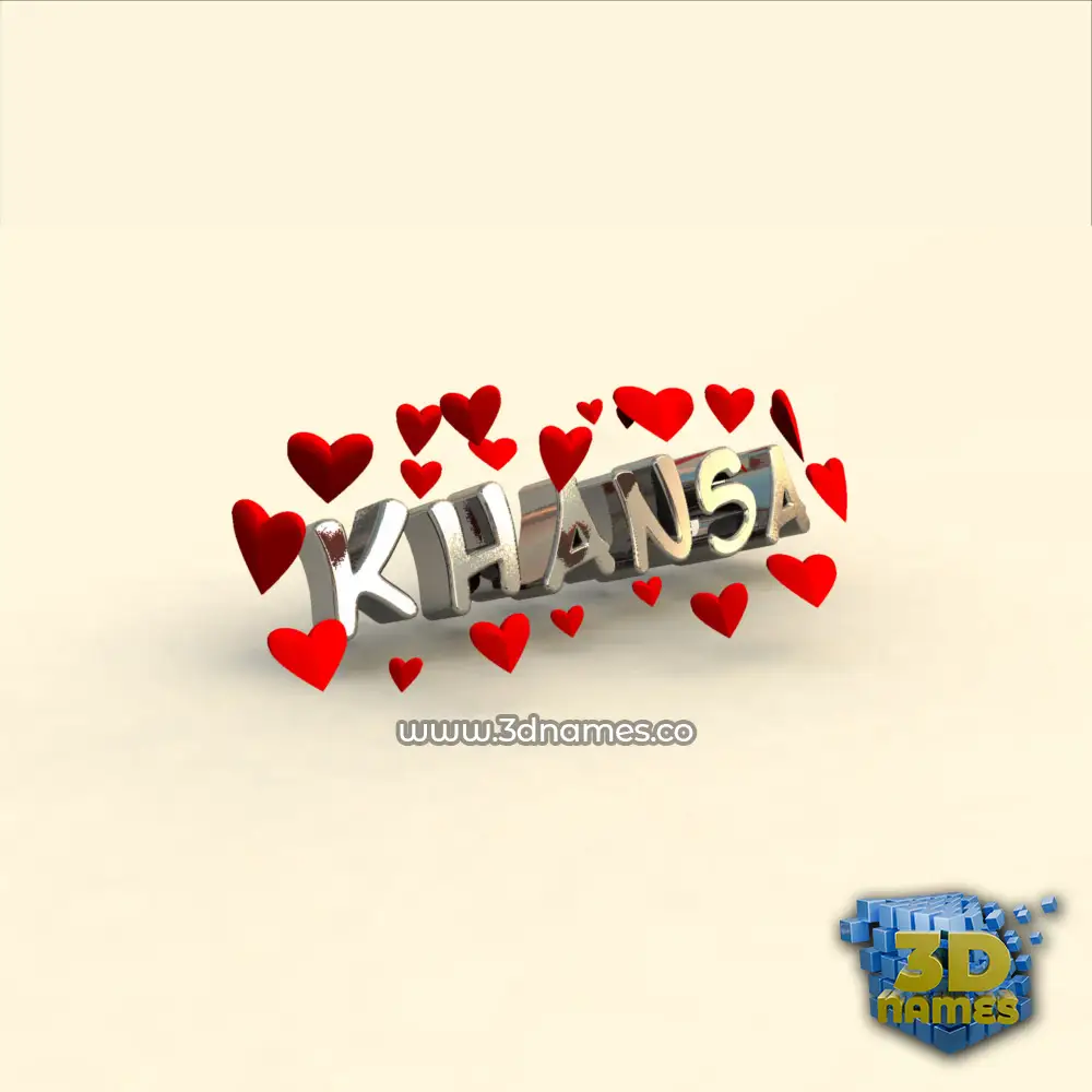 khansa in In Love style - 3D name wallpaper