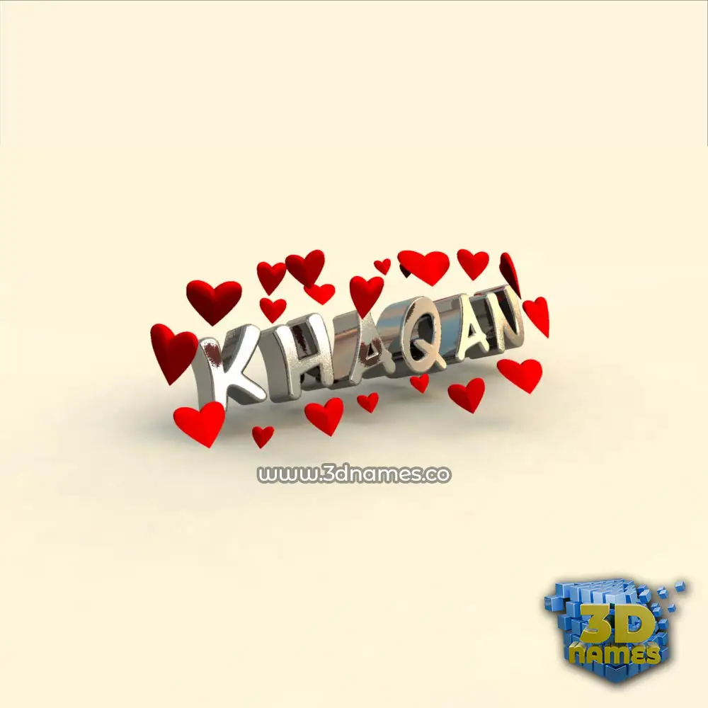 khaqan in In Love style - 3D name wallpaper