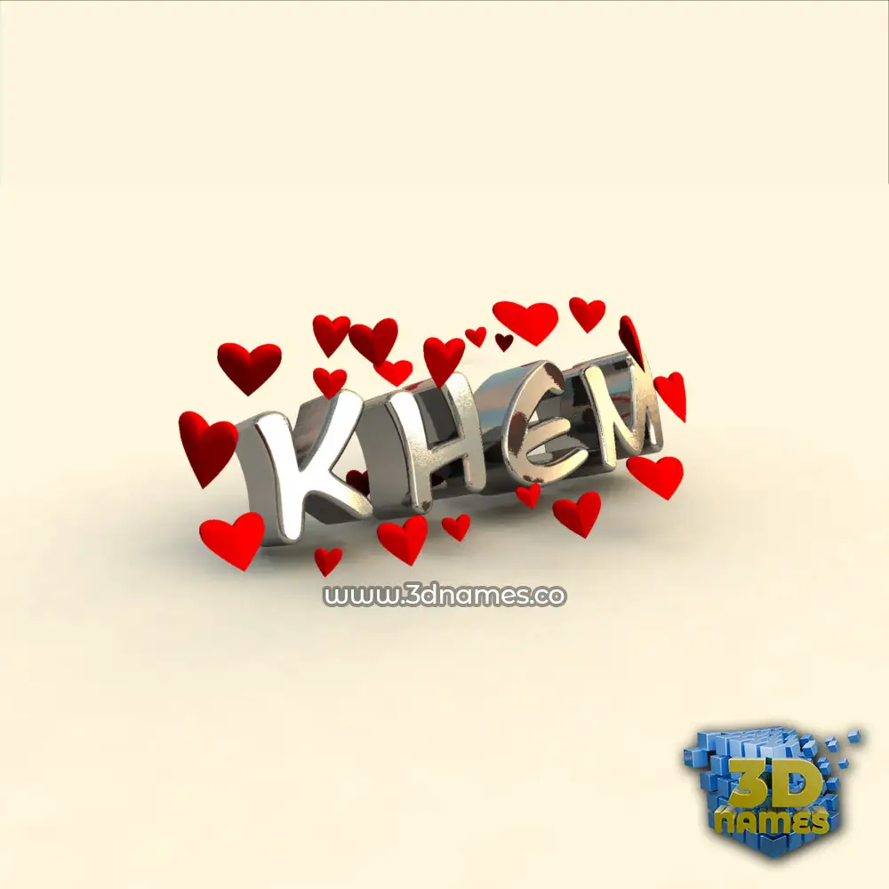 khem in In Love style - 3D name wallpaper