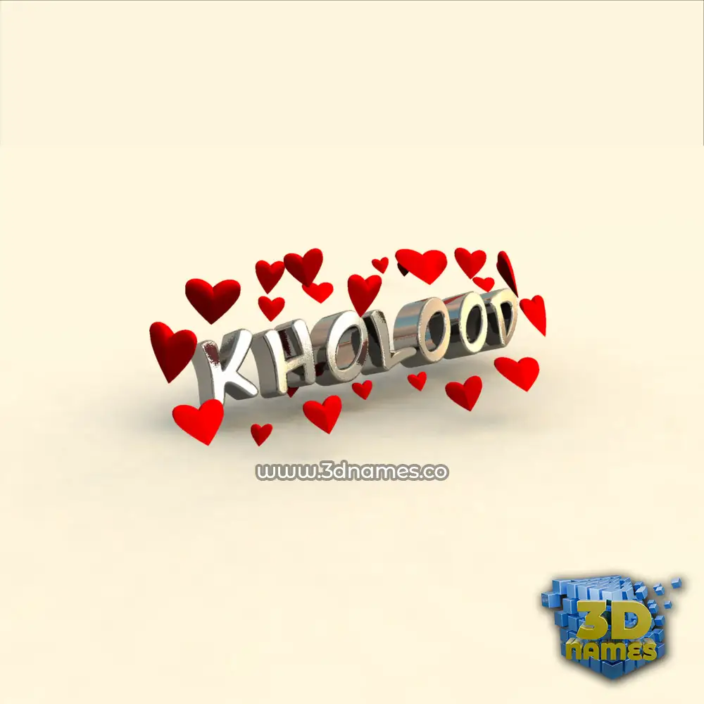 kholood in In Love style - 3D name wallpaper