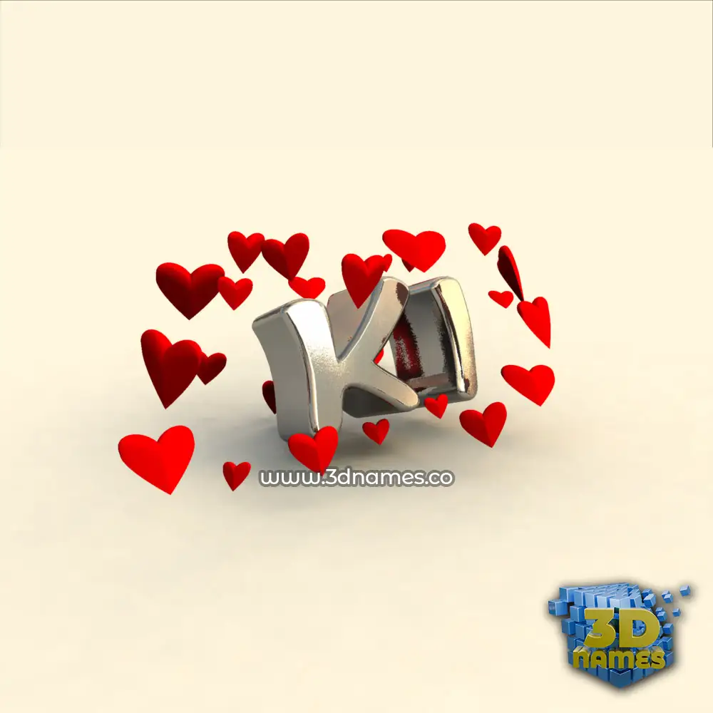 ki in In Love style - 3D name wallpaper