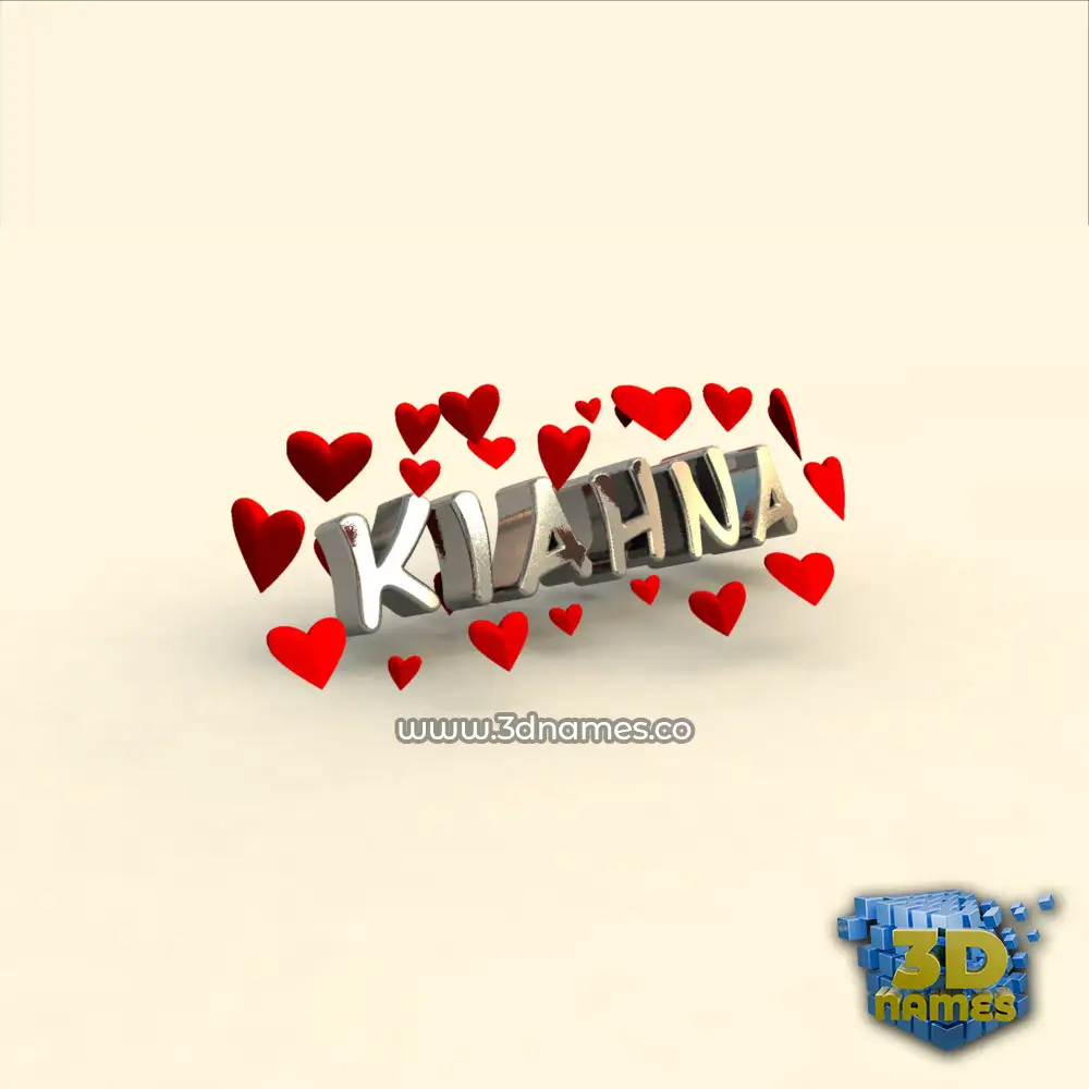 kiahna in In Love style - 3D name wallpaper