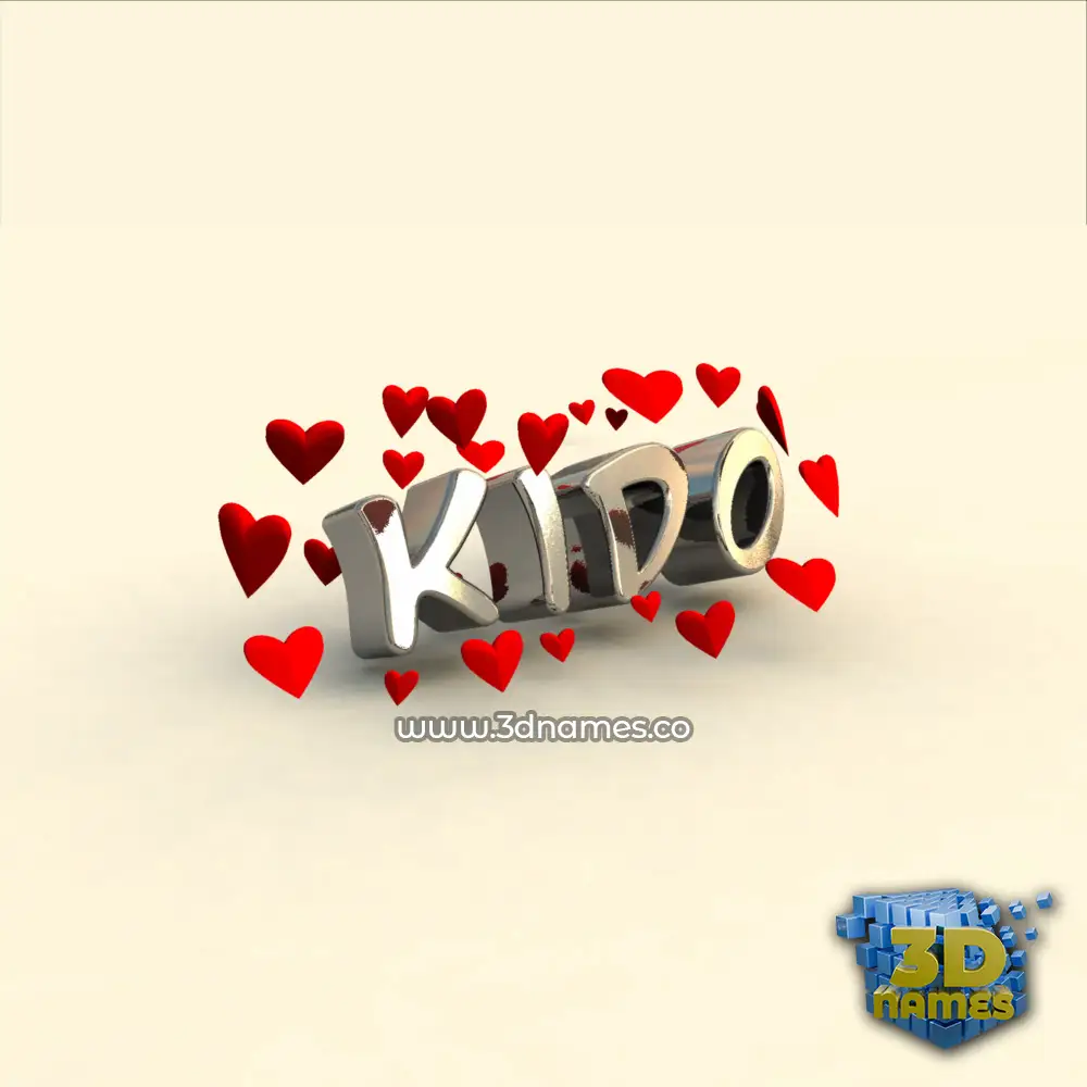 kido in In Love style - 3D name wallpaper