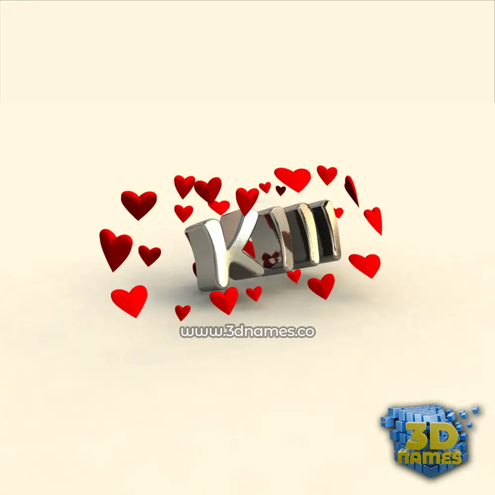 kiii in In Love style - 3D name wallpaper