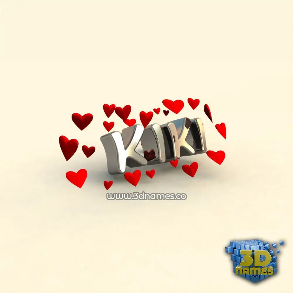 kiki in In Love style - 3D name wallpaper