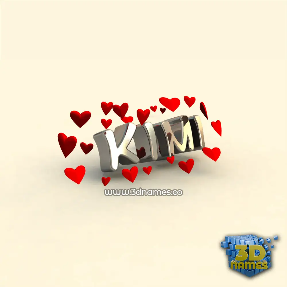 kimi in In Love style - 3D name wallpaper
