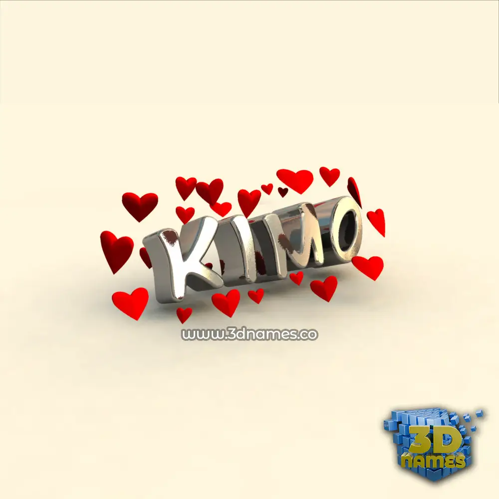 kimo in In Love style - 3D name wallpaper