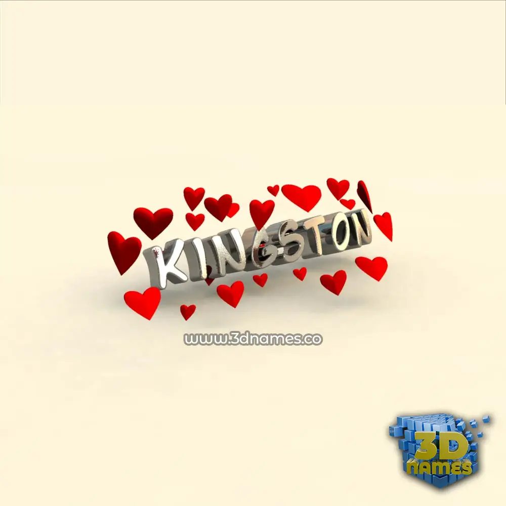 kingston in In Love style - 3D name wallpaper