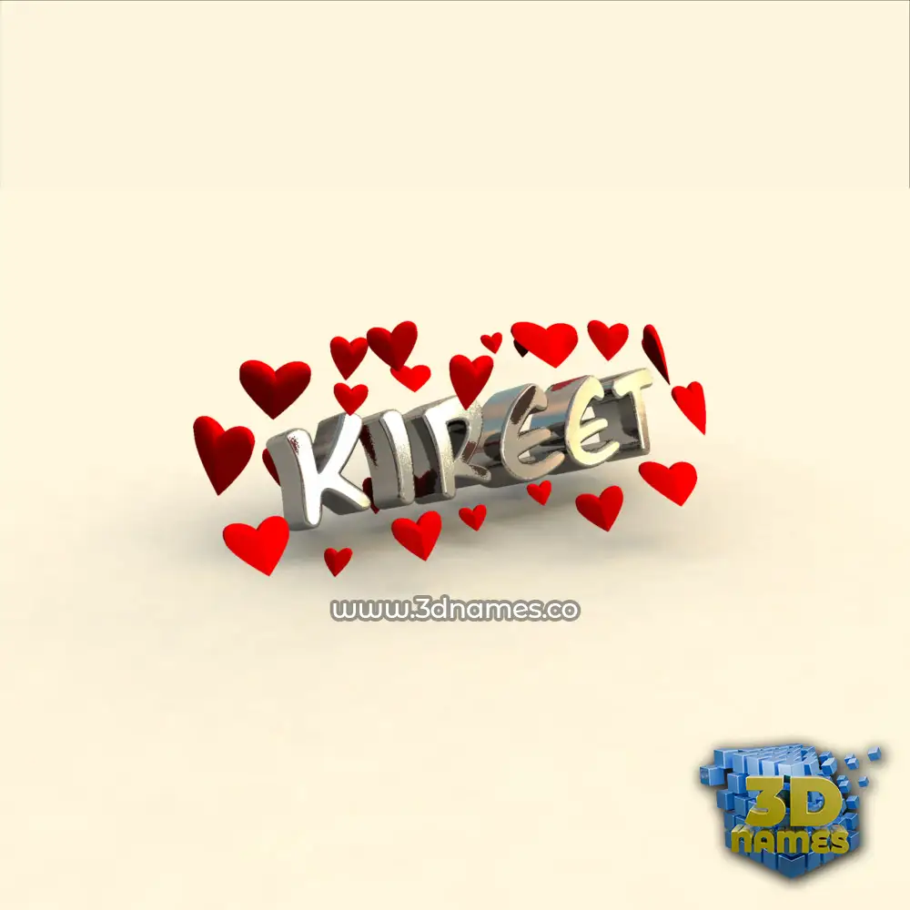 kireet in In Love style - 3D name wallpaper