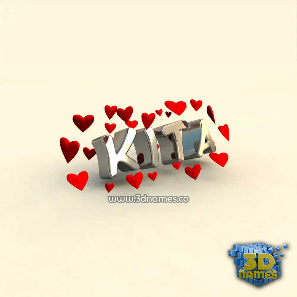 kita in In Love style - 3D name wallpaper