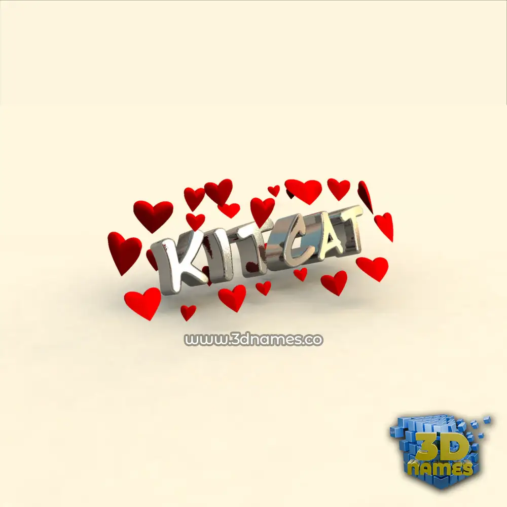 kitcat in In Love style - 3D name wallpaper