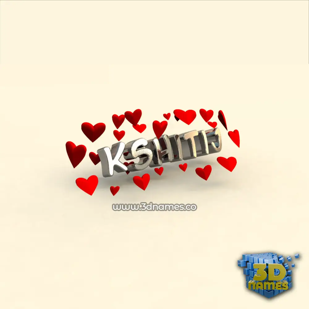 kshitij in In Love style - 3D name wallpaper