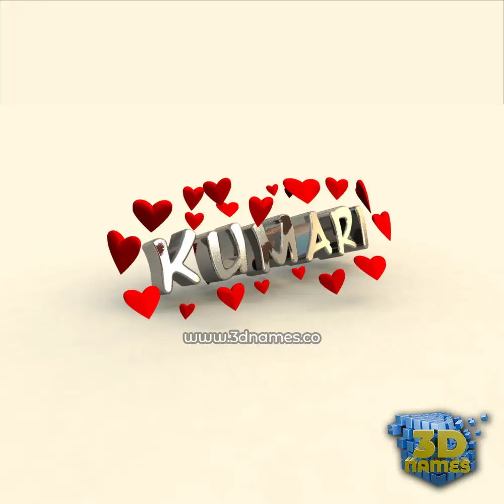 kumari in In Love style - 3D name wallpaper