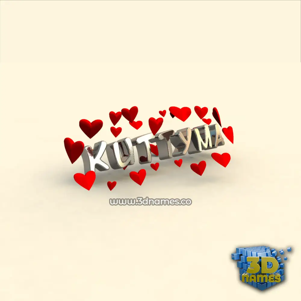 kuttyma in In Love style - 3D name wallpaper