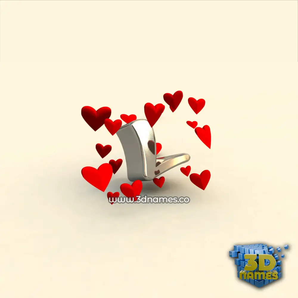 l in In Love style - 3D name wallpaper
