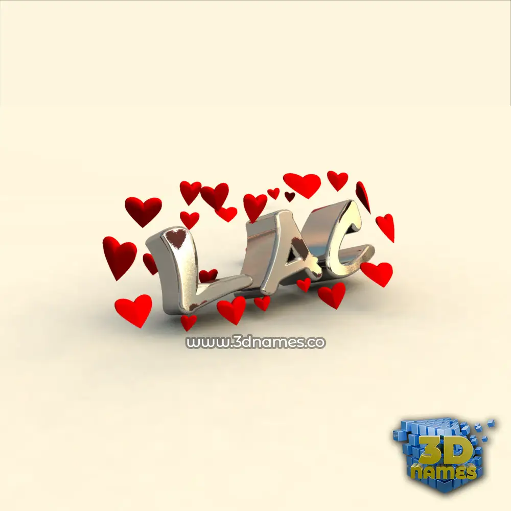 lac in In Love style - 3D name wallpaper