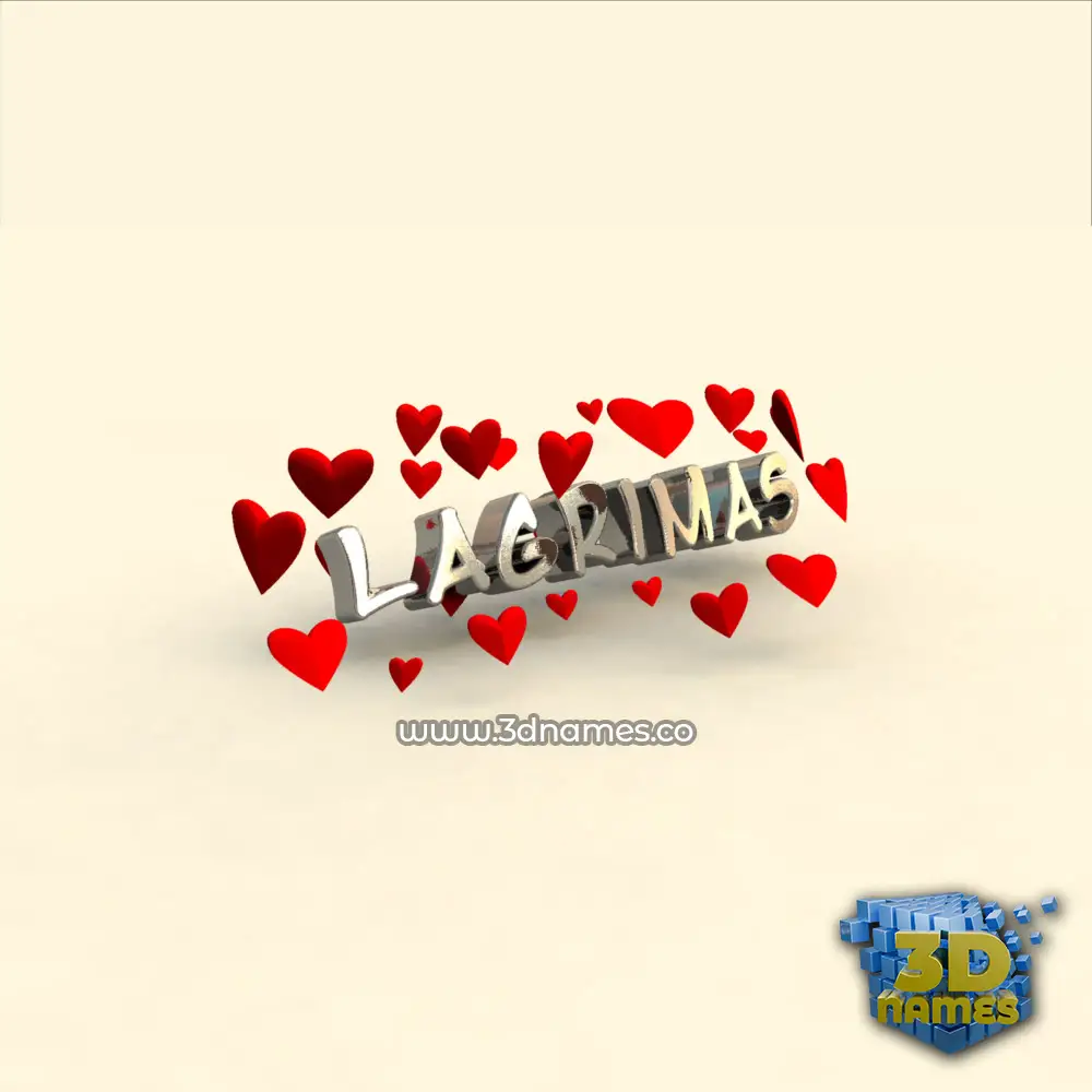 lagrimas in In Love style - 3D name wallpaper