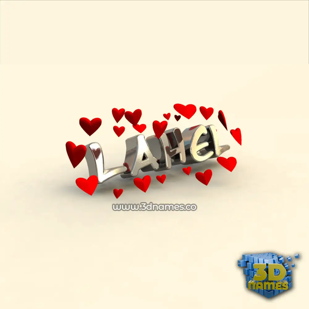 lahel in In Love style - 3D name wallpaper