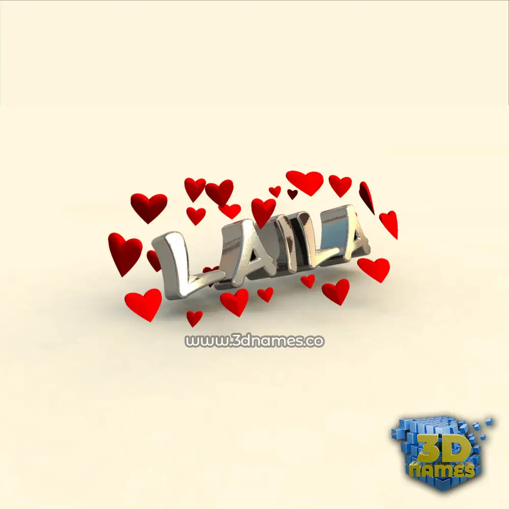 laila in In Love style - 3D name wallpaper