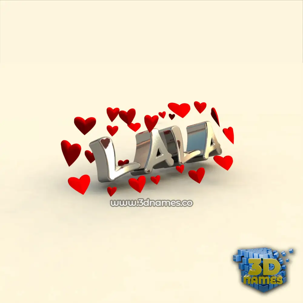 lala in In Love style - 3D name wallpaper