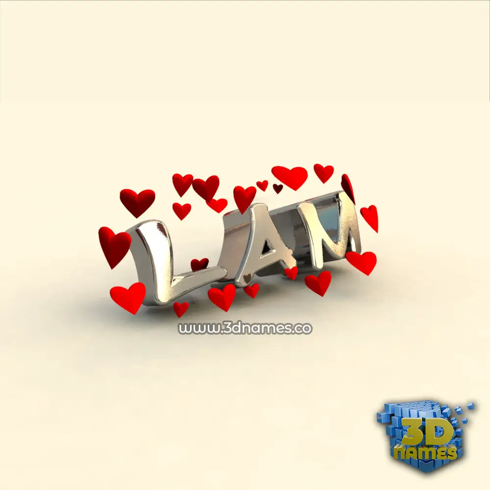 lam in In Love style - 3D name wallpaper