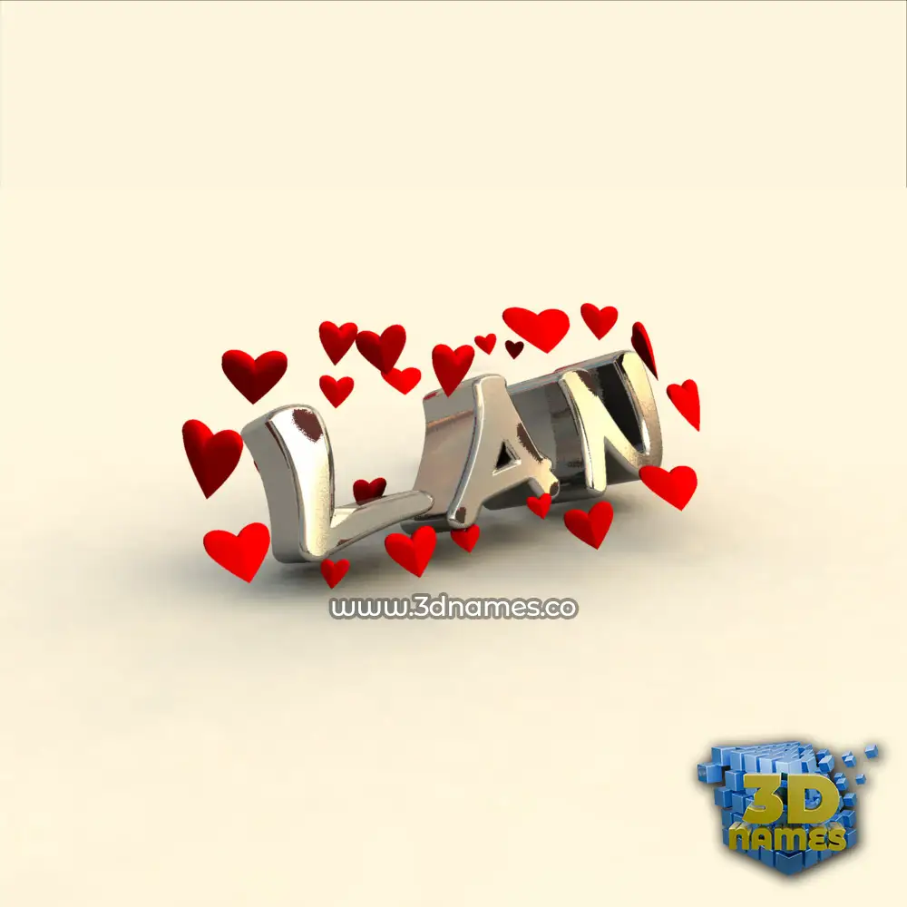lan in In Love style - 3D name wallpaper