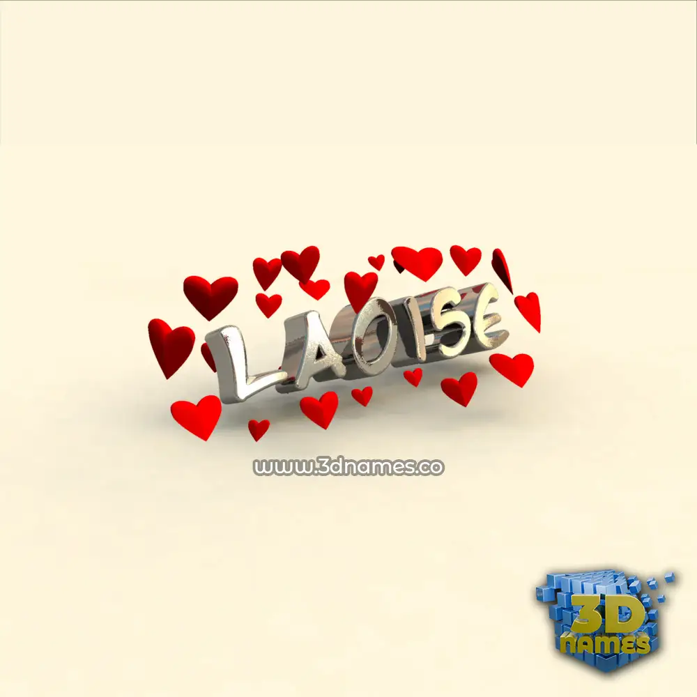 laoise in In Love style - 3D name wallpaper