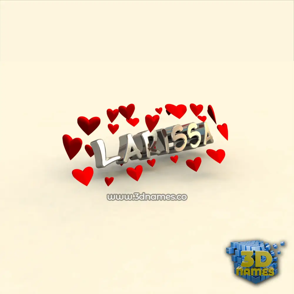 larissa in In Love style - 3D name wallpaper