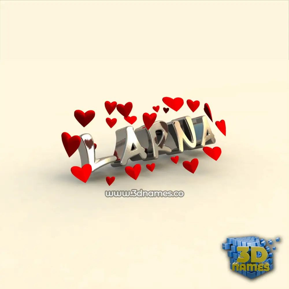 larna in In Love style - 3D name wallpaper