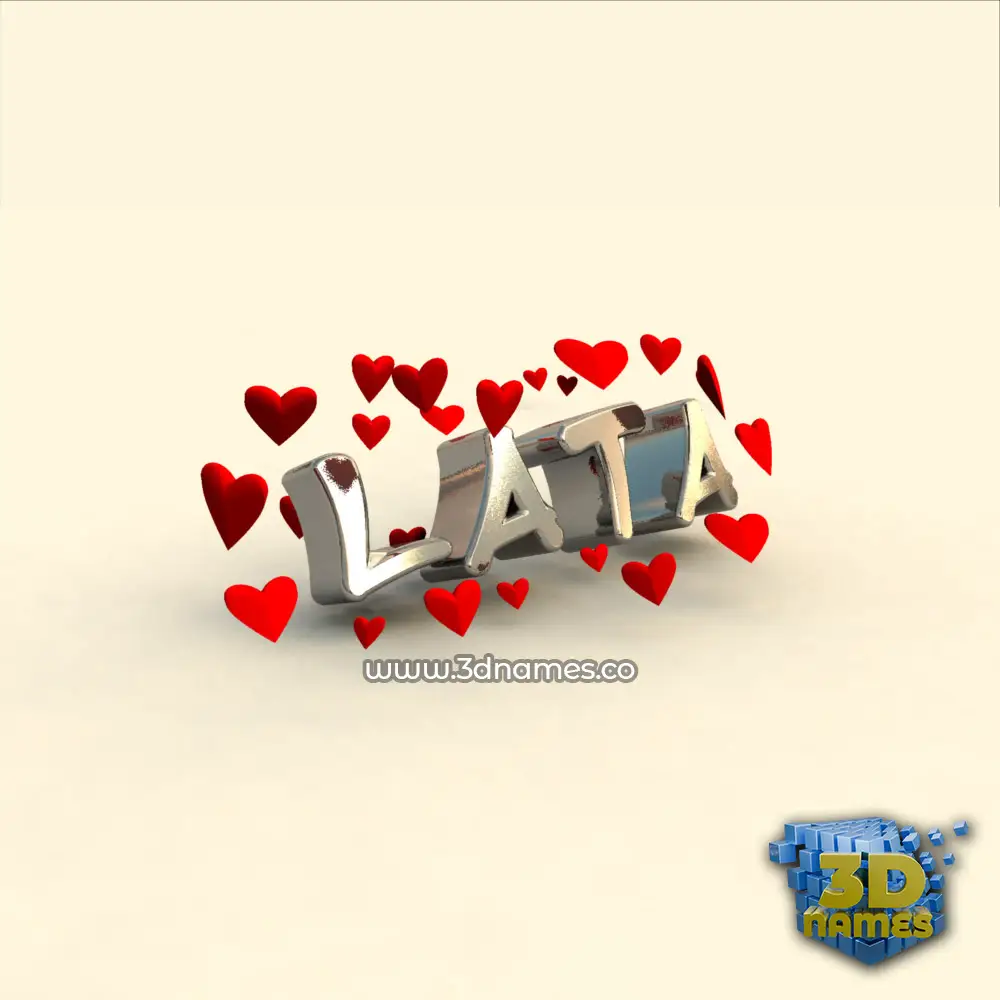 lata in In Love style - 3D name wallpaper