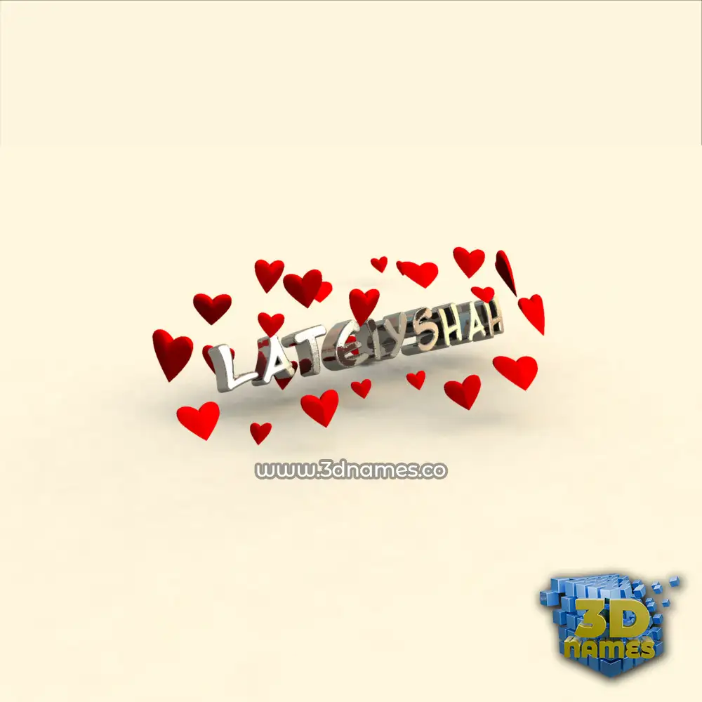 lateiyshah in In Love style - 3D name wallpaper