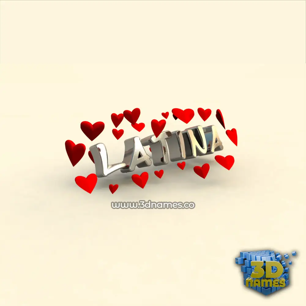 latina in In Love style - 3D name wallpaper