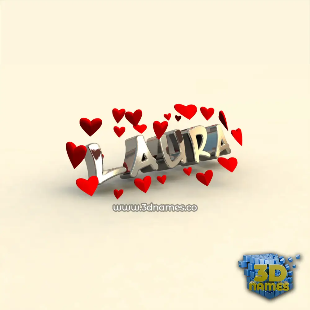 laura in In Love style - 3D name wallpaper