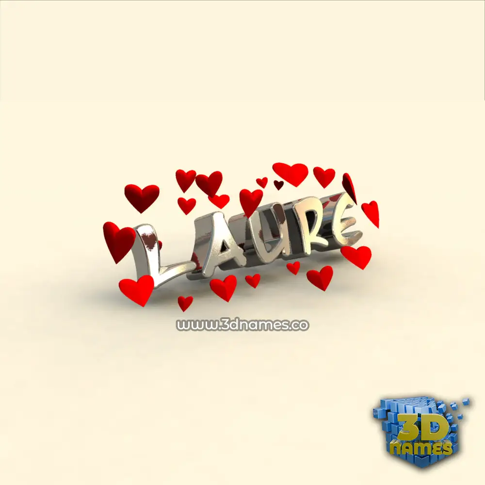 laure in In Love style - 3D name wallpaper