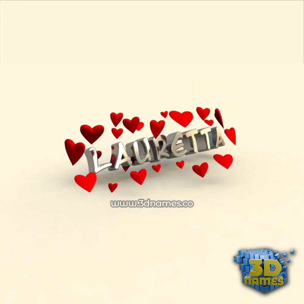 lauretta in In Love style - 3D name wallpaper